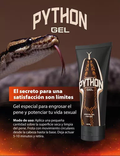 Python Gel Potenciador y Agrandador + 2 Feromonas y Envio Gratis