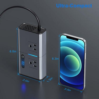 Inversor para autos 300W con USB y USB C